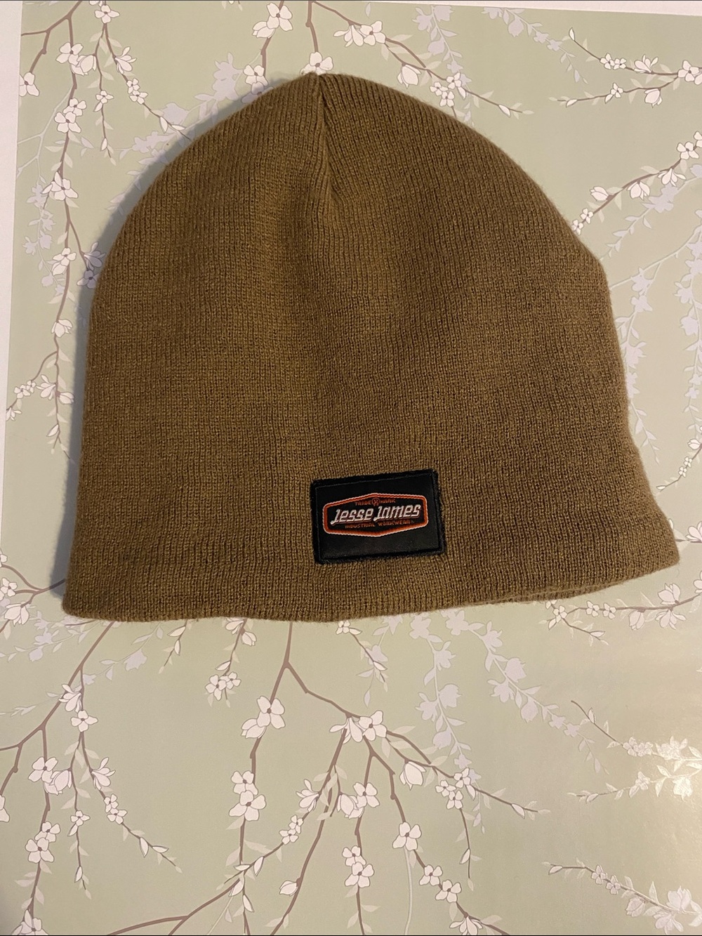 Jesse James Men's Women’s Brown Knit Beanie Hat Trademark Industrial Workwear